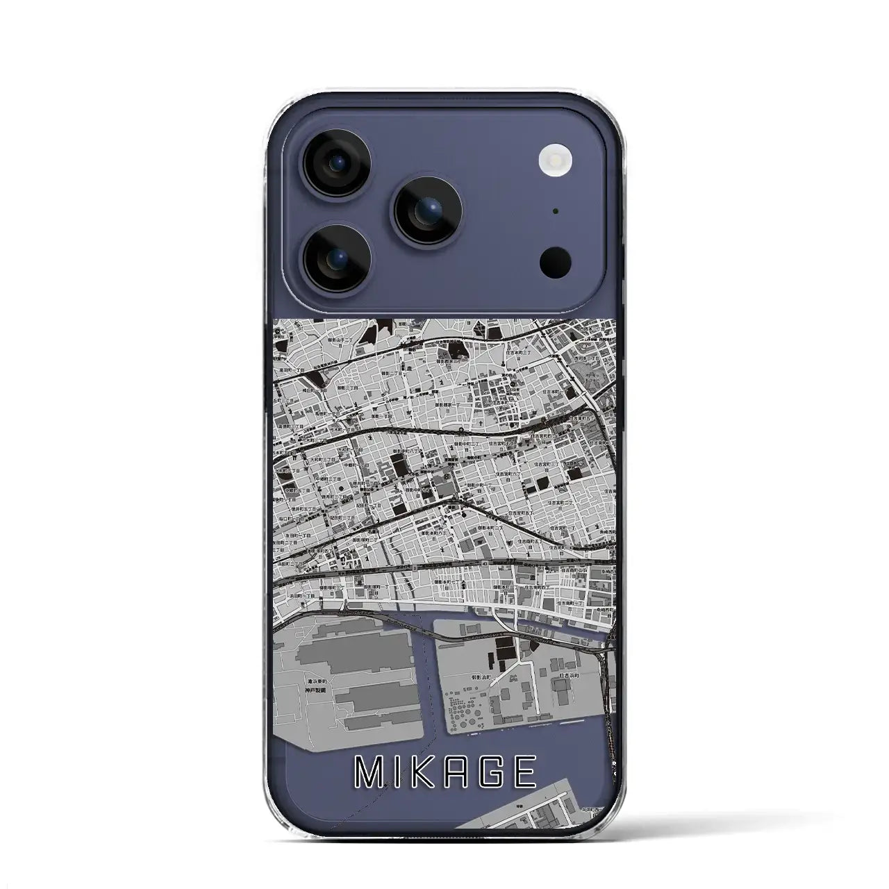 【御影(兵庫県)】地図柄iPhoneケース(クリアタイプ)