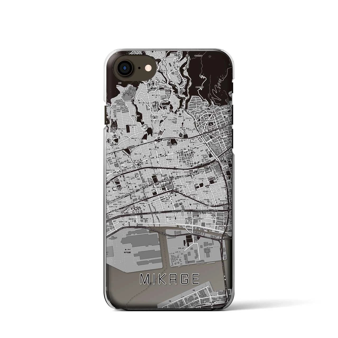 【御影(兵庫県)】地図柄iPhoneケース(クリアタイプ)