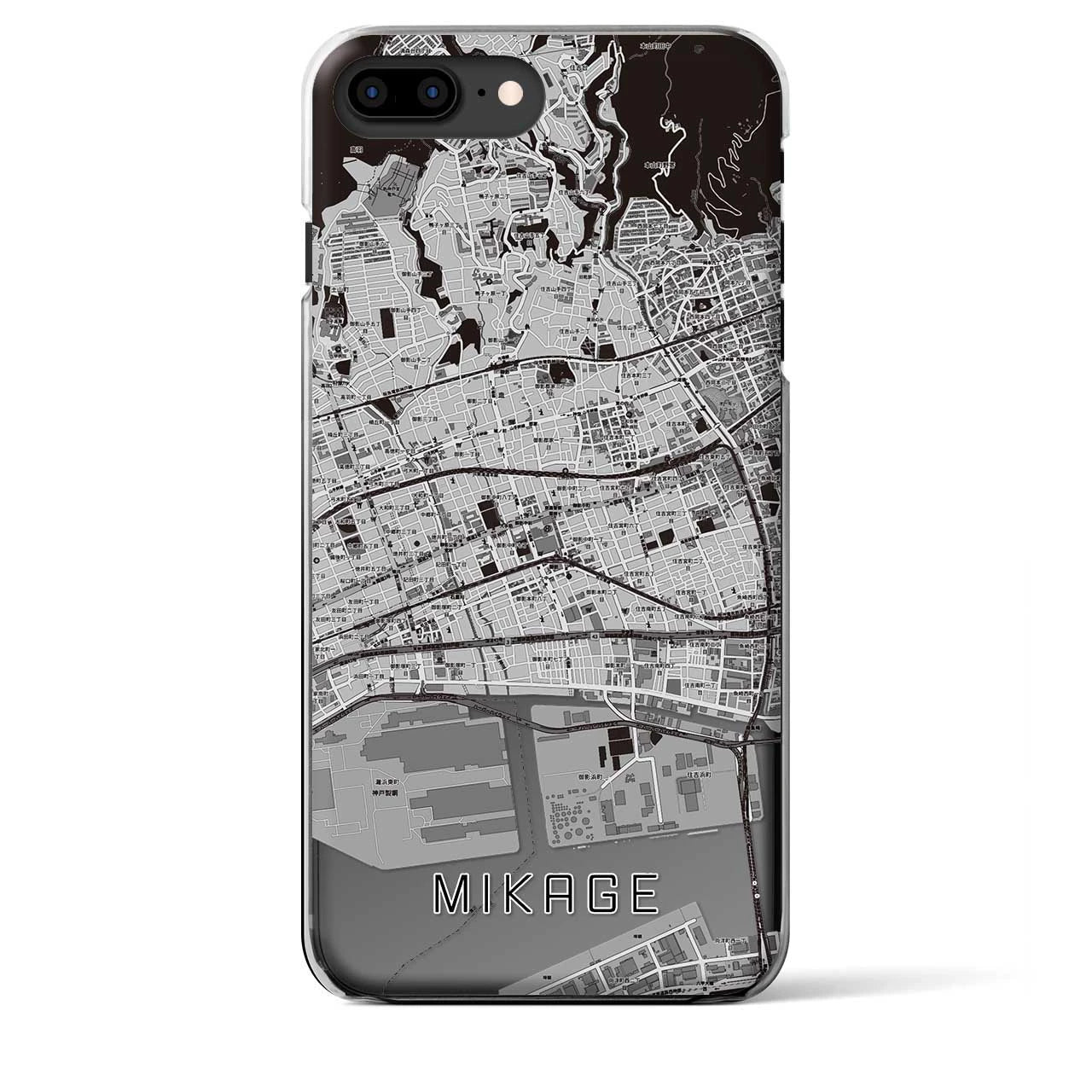 【御影(兵庫県)】地図柄iPhoneケース(クリアタイプ)