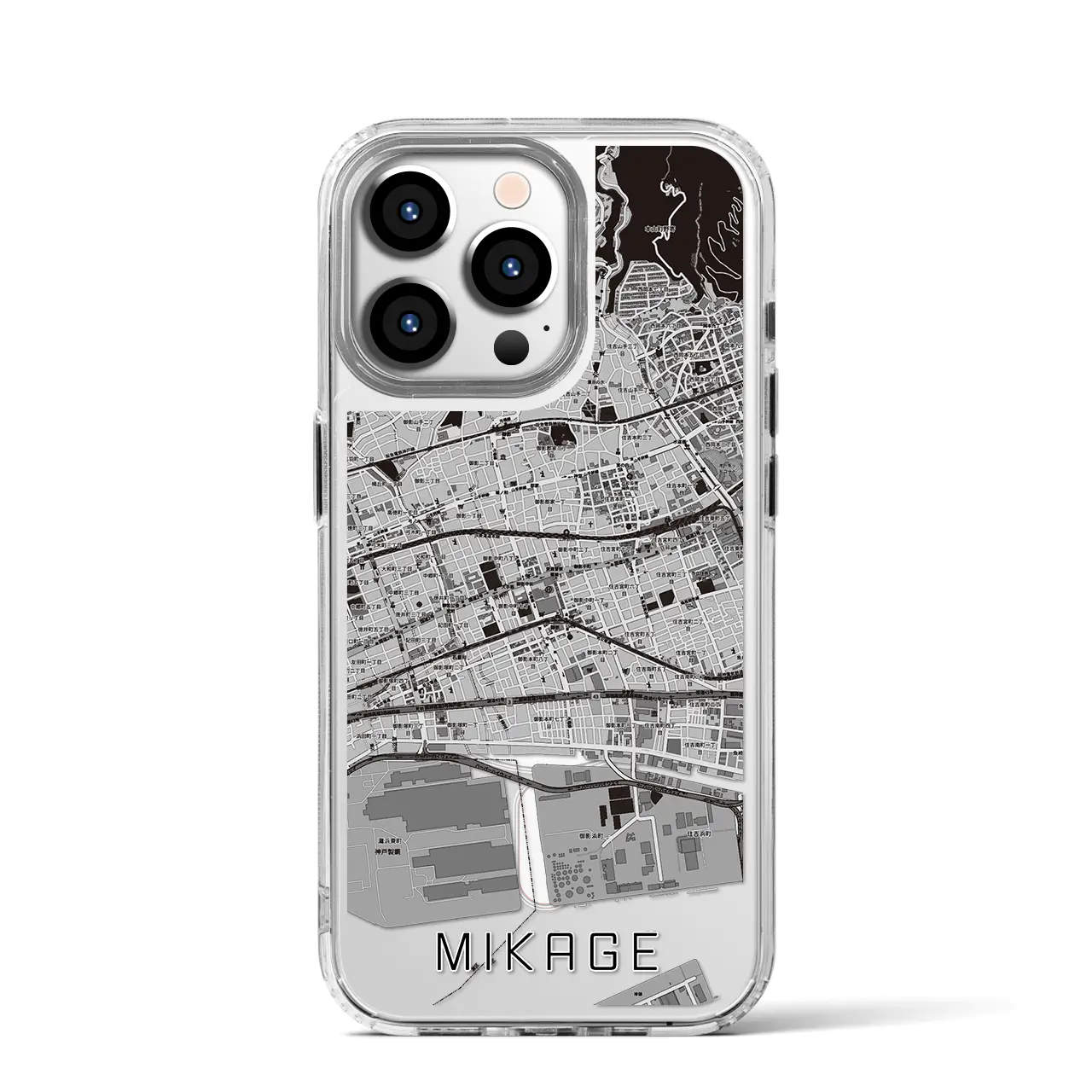 【御影(兵庫県)】地図柄iPhoneケース(MagSafeタイプ)