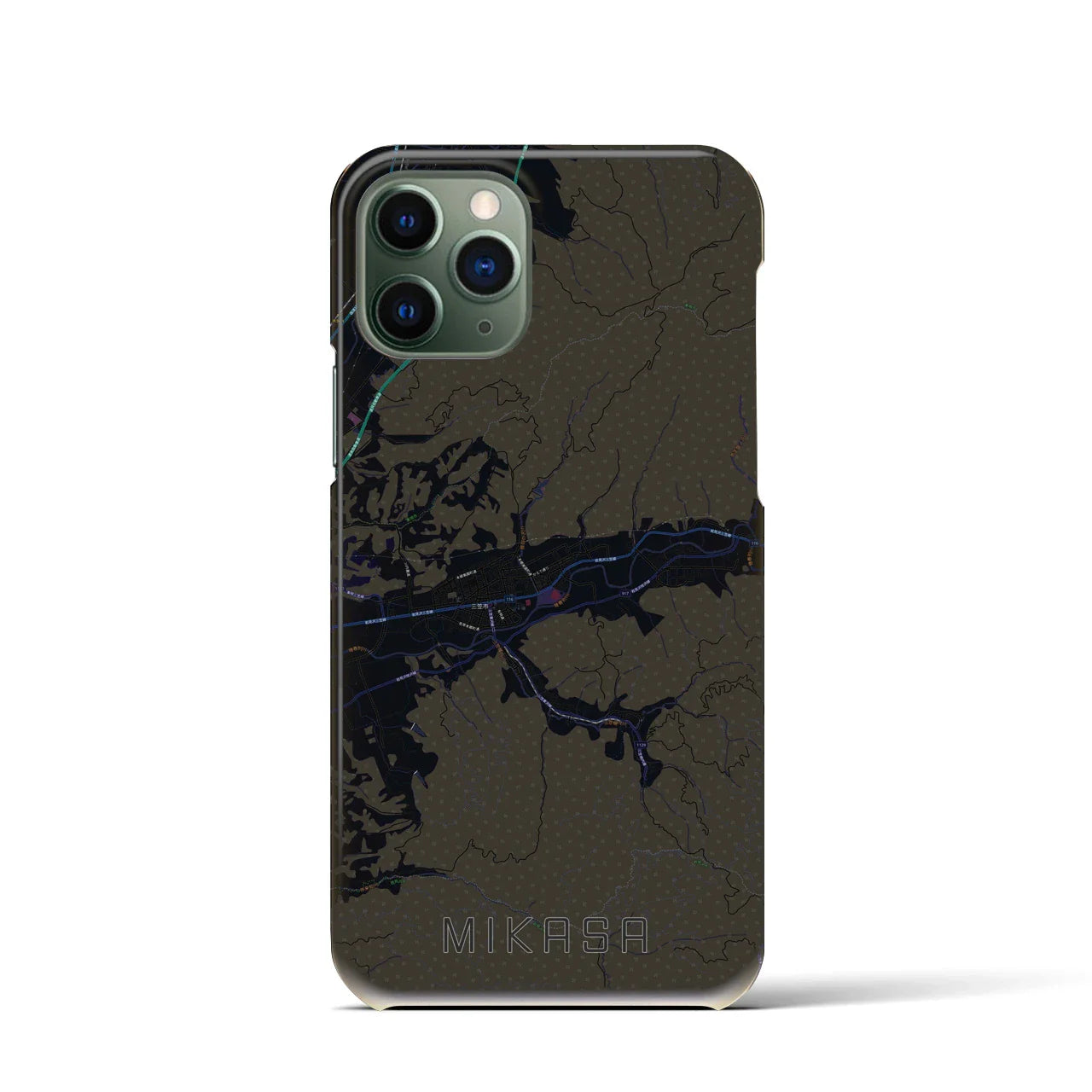 【三笠(北海道)】地図柄iPhoneケース(バックカバータイプ)