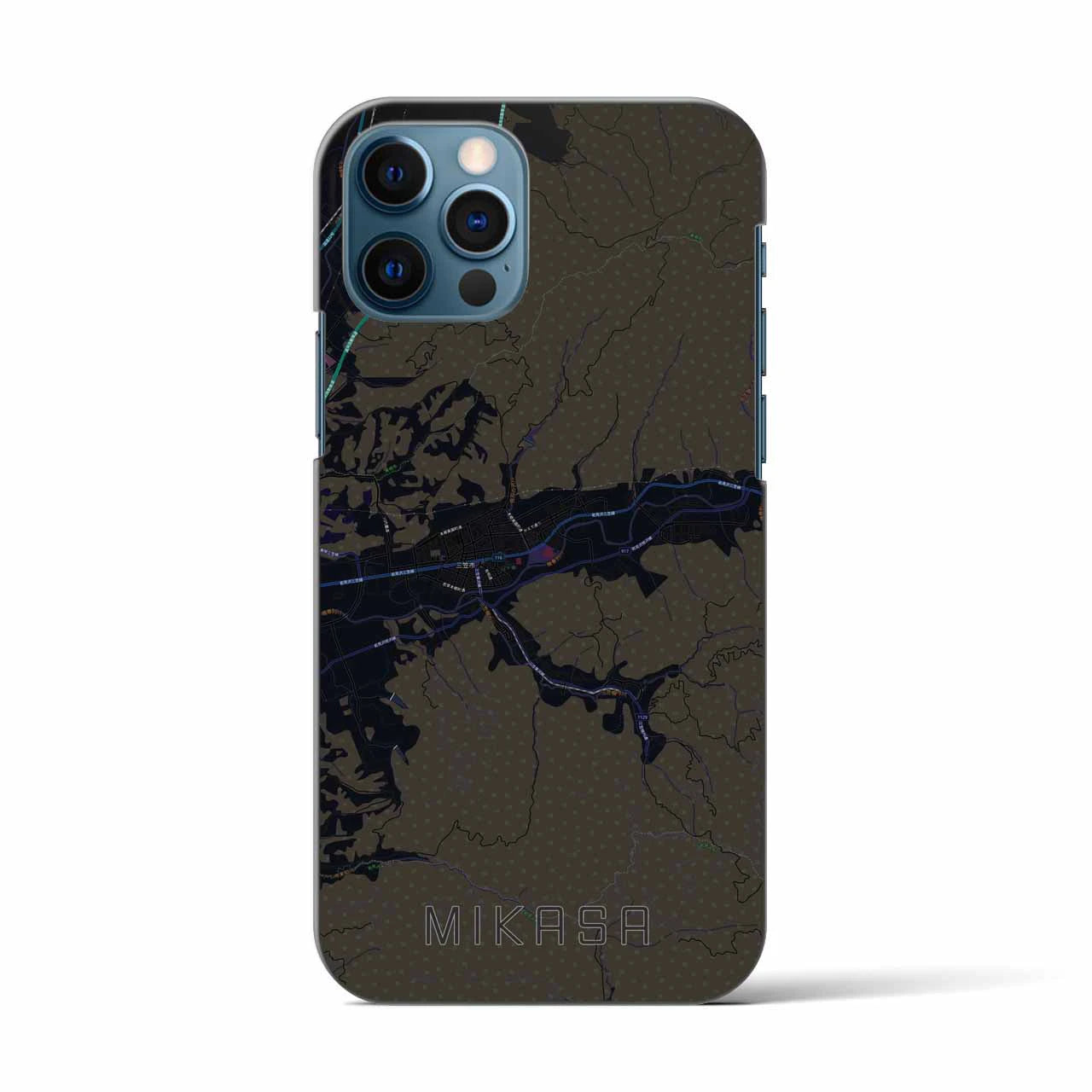 【三笠(北海道)】地図柄iPhoneケース(バックカバータイプ)