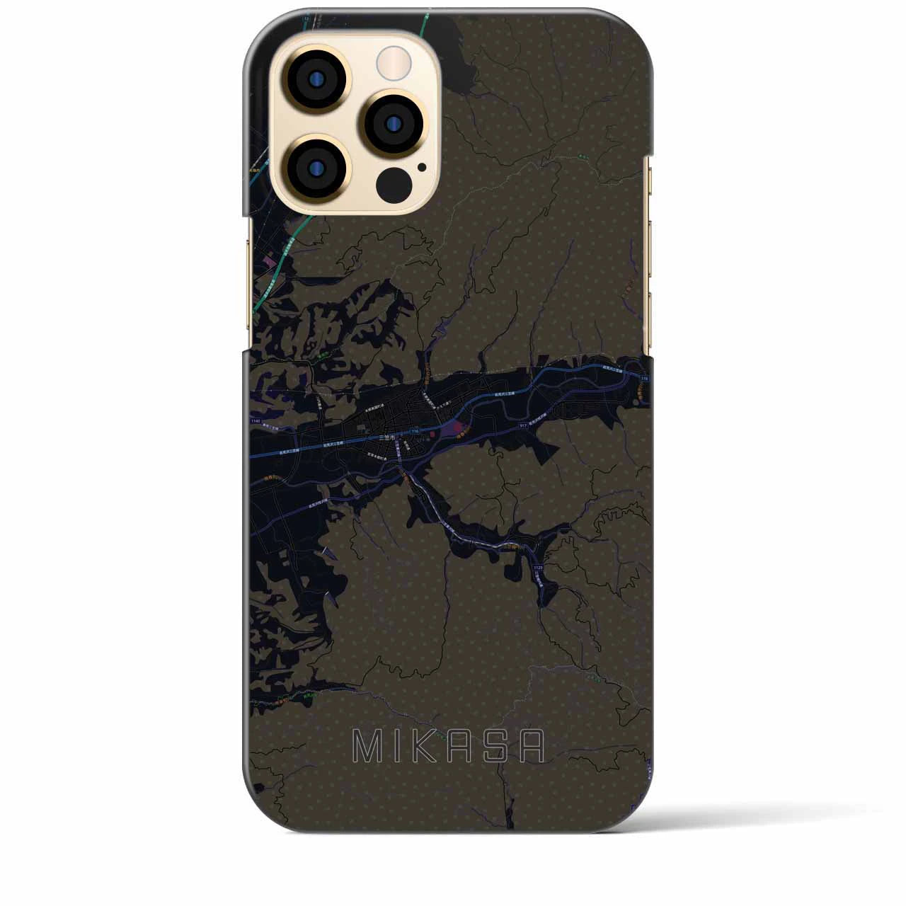 【三笠(北海道)】地図柄iPhoneケース(バックカバータイプ)