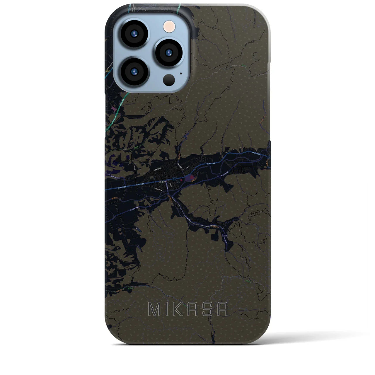 【三笠(北海道)】地図柄iPhoneケース(バックカバータイプ)