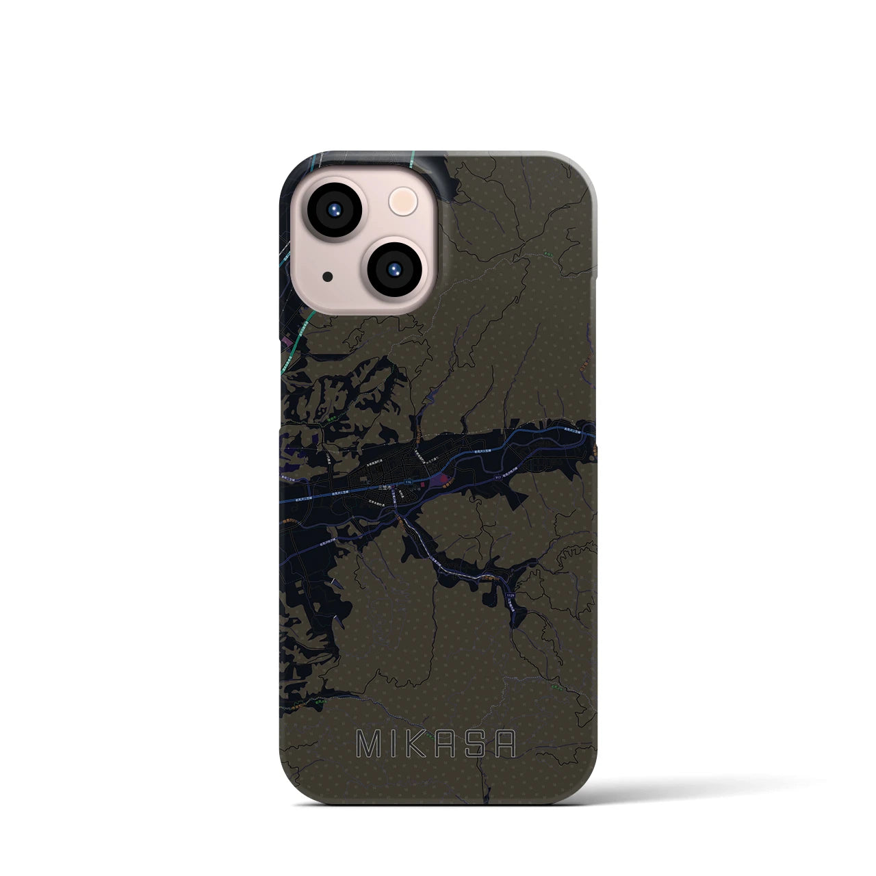 【三笠(北海道)】地図柄iPhoneケース(バックカバータイプ)