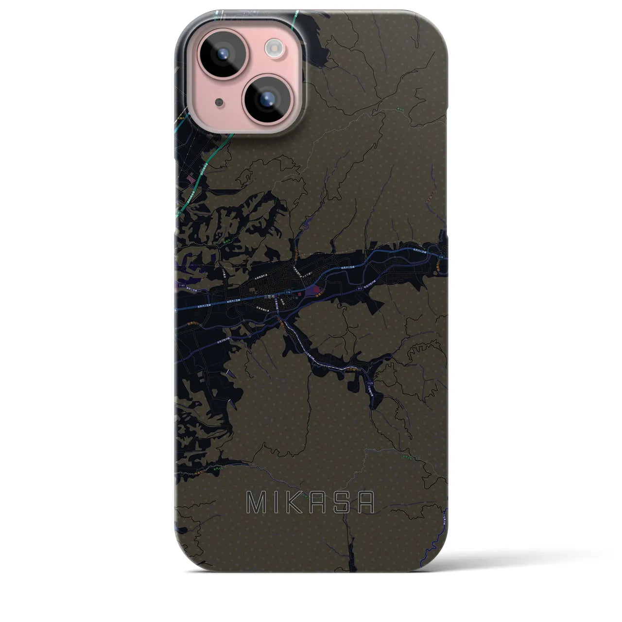 【三笠(北海道)】地図柄iPhoneケース(バックカバータイプ)