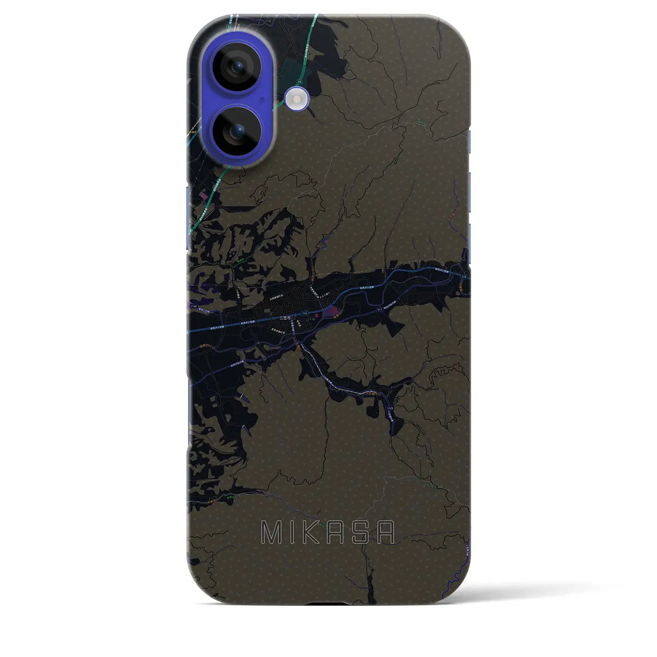 【三笠(北海道)】地図柄iPhoneケース(バックカバータイプ)