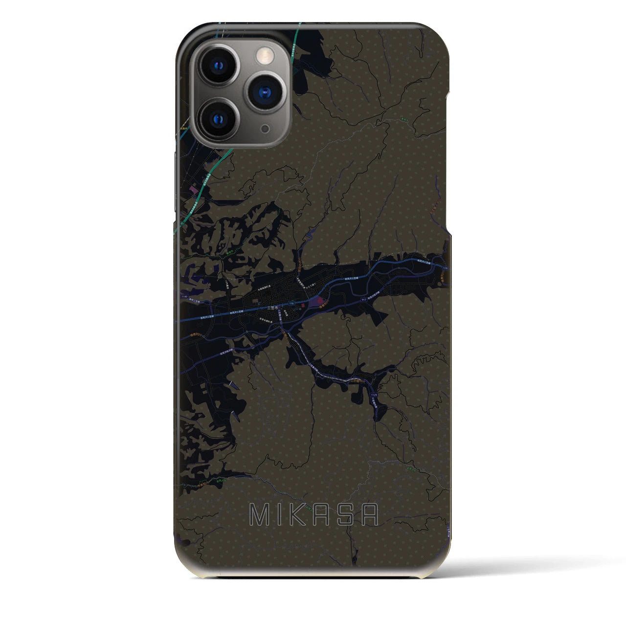 【三笠(北海道)】地図柄iPhoneケース(バックカバータイプ)