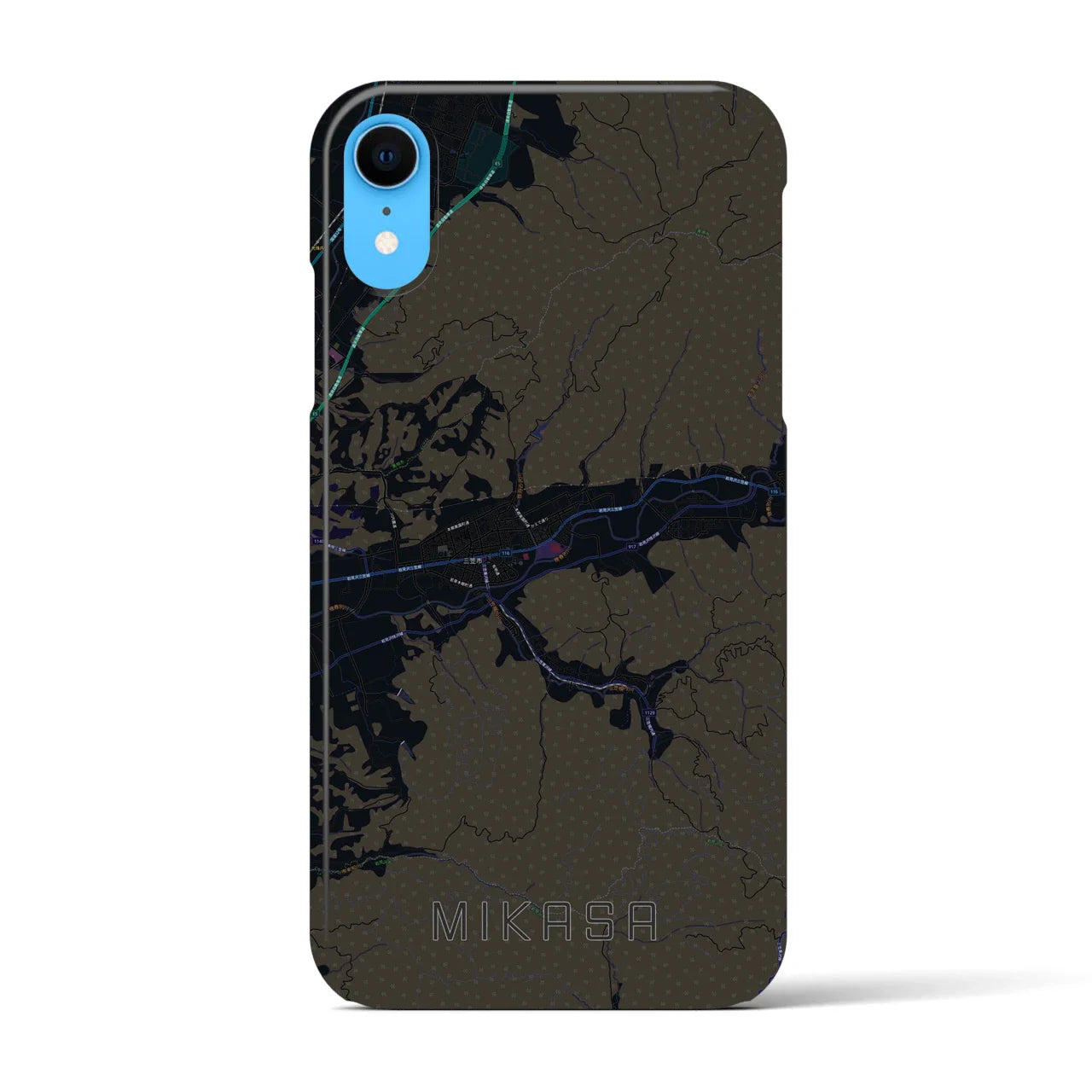 【三笠(北海道)】地図柄iPhoneケース(バックカバータイプ)