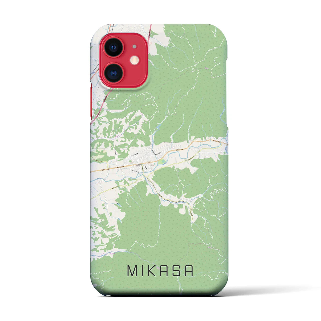 【三笠(北海道)】地図柄iPhoneケース(バックカバータイプ)