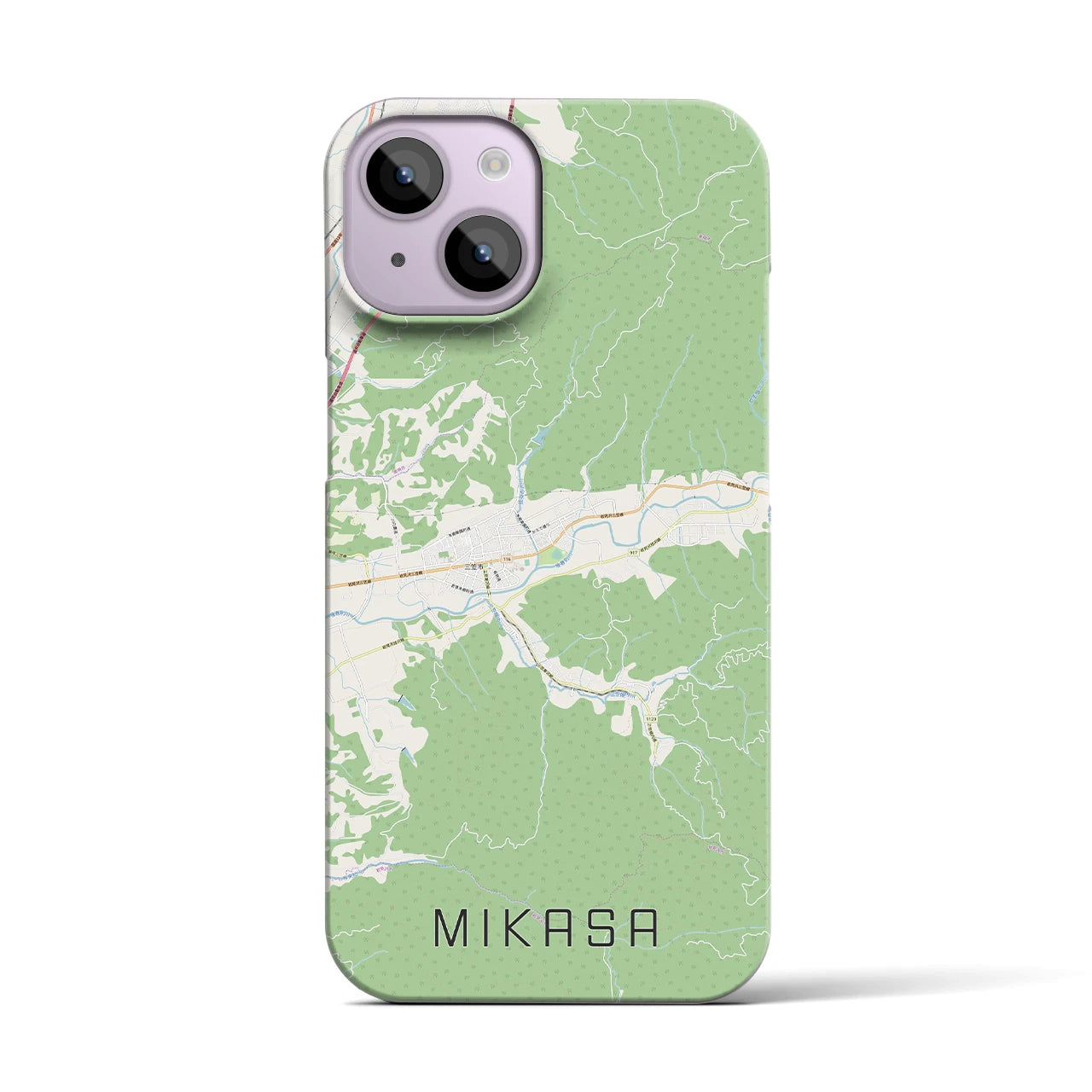 【三笠(北海道)】地図柄iPhoneケース(バックカバータイプ)