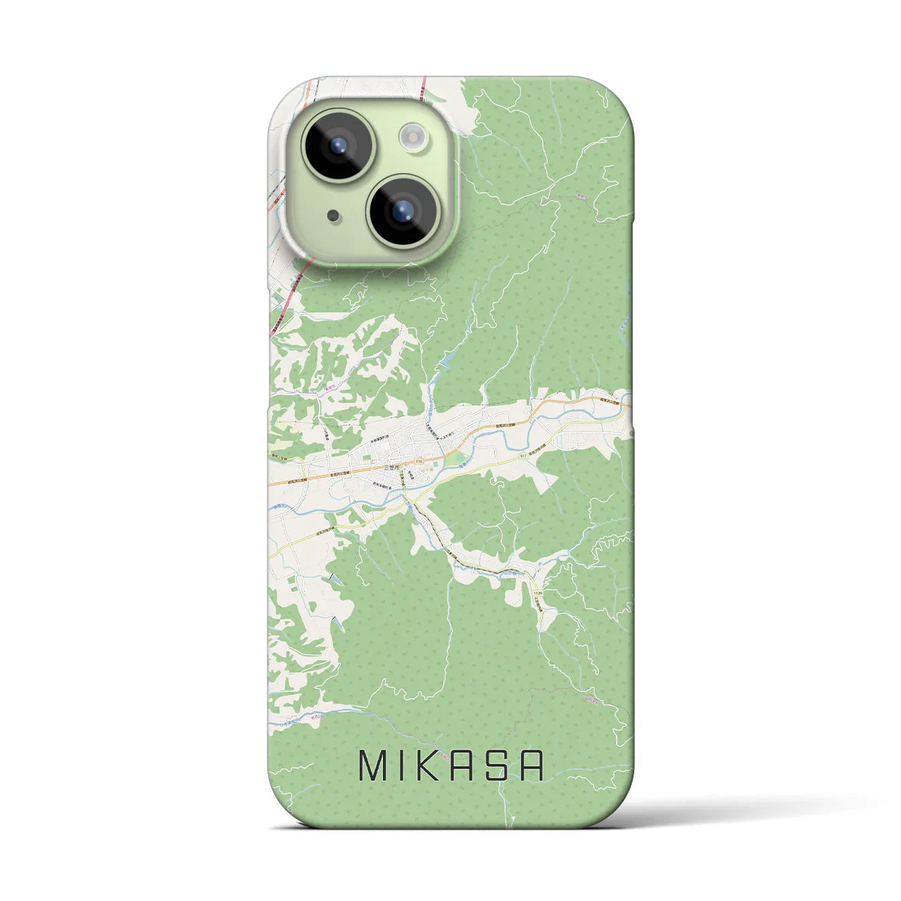 【三笠(北海道)】地図柄iPhoneケース(バックカバータイプ)