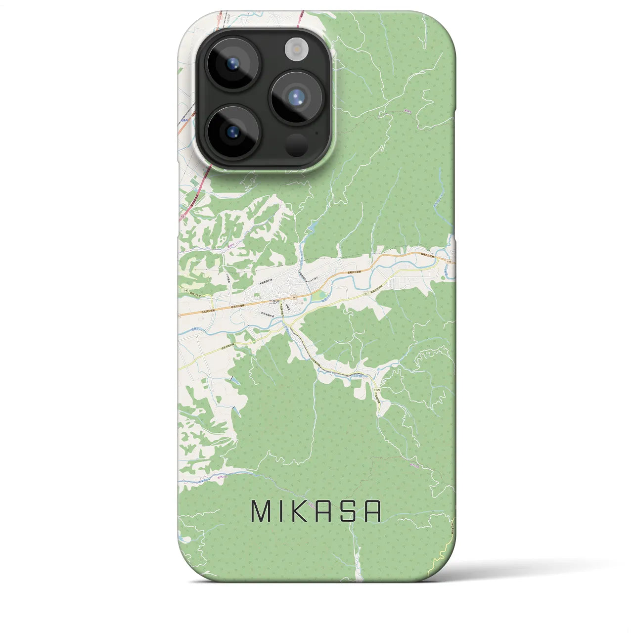 【三笠(北海道)】地図柄iPhoneケース(バックカバータイプ)