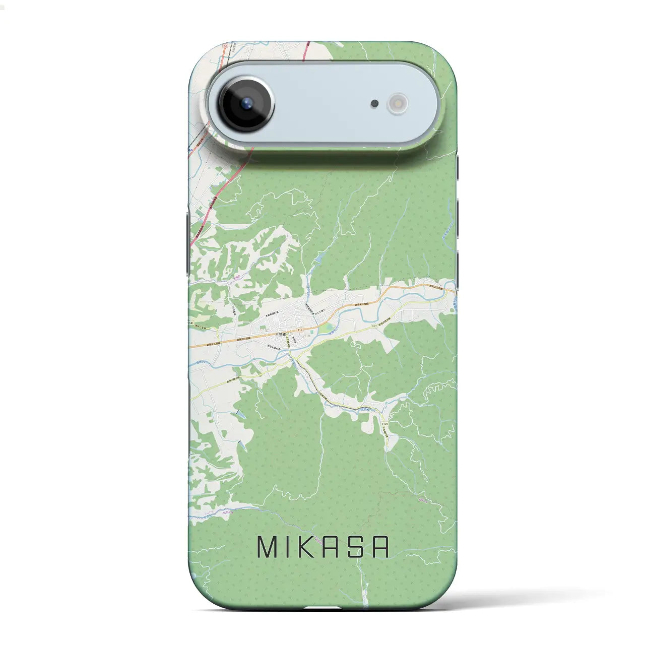 【三笠(北海道)】地図柄iPhoneケース(バックカバータイプ)ナチュラル・iPhone 17 Pro Max 用