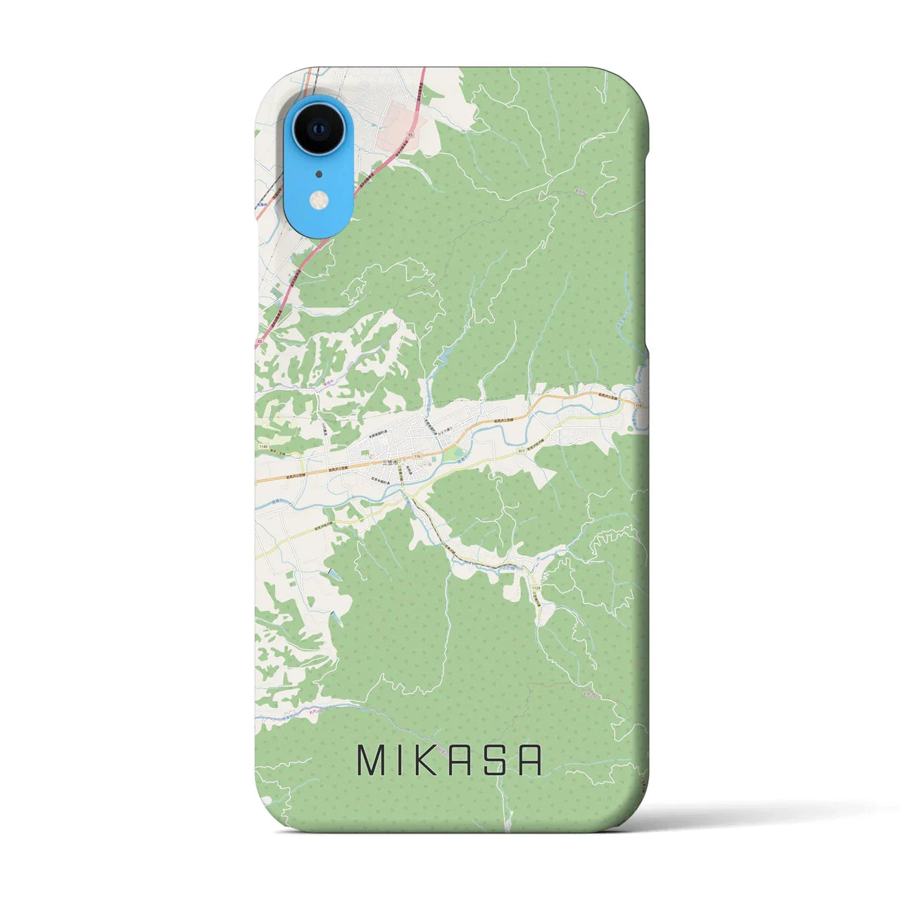 【三笠(北海道)】地図柄iPhoneケース(バックカバータイプ)