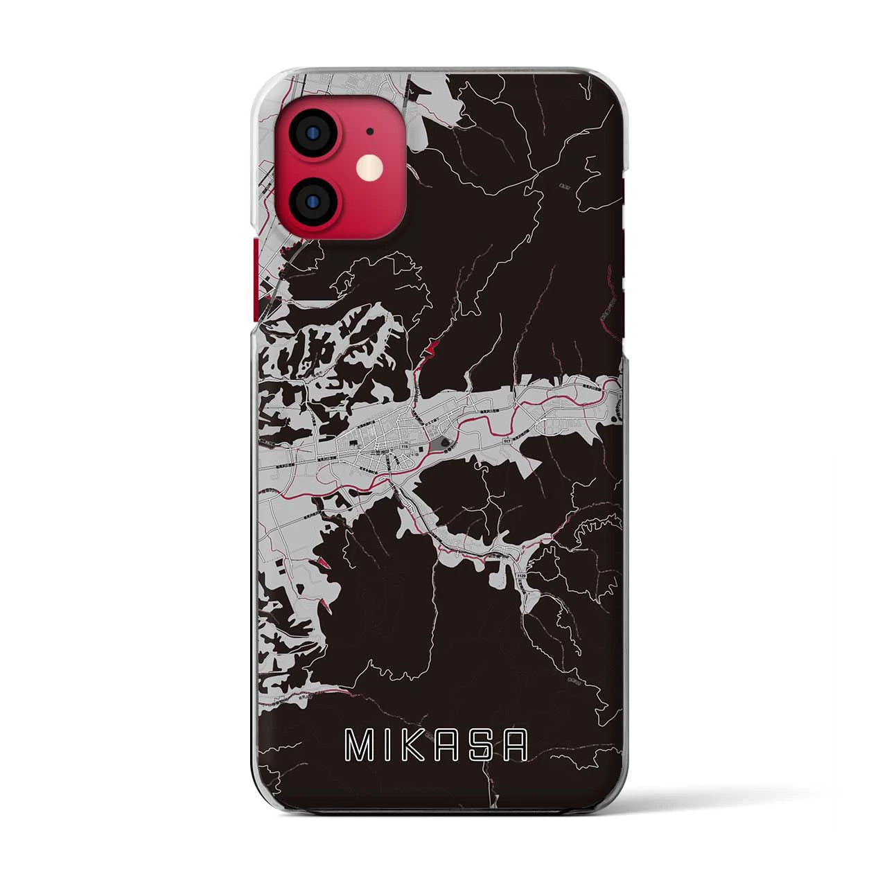 【三笠(北海道)】地図柄iPhoneケース(クリアタイプ)