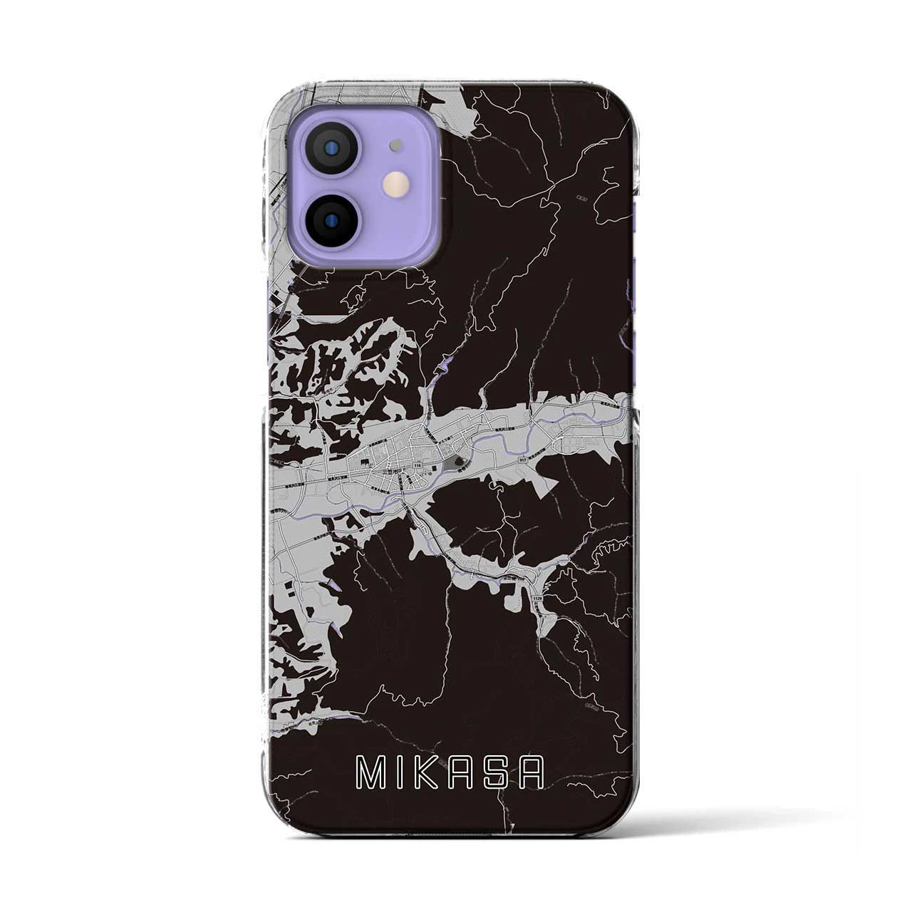 【三笠(北海道)】地図柄iPhoneケース(クリアタイプ)