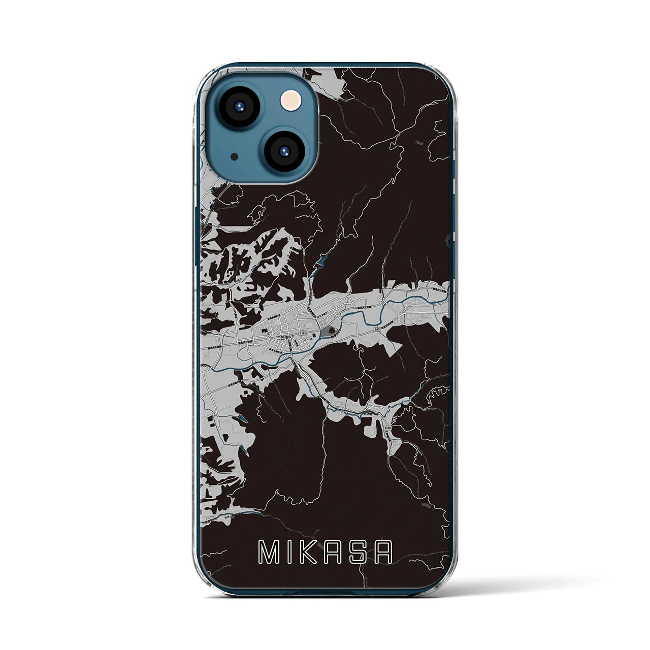 【三笠(北海道)】地図柄iPhoneケース(クリアタイプ)