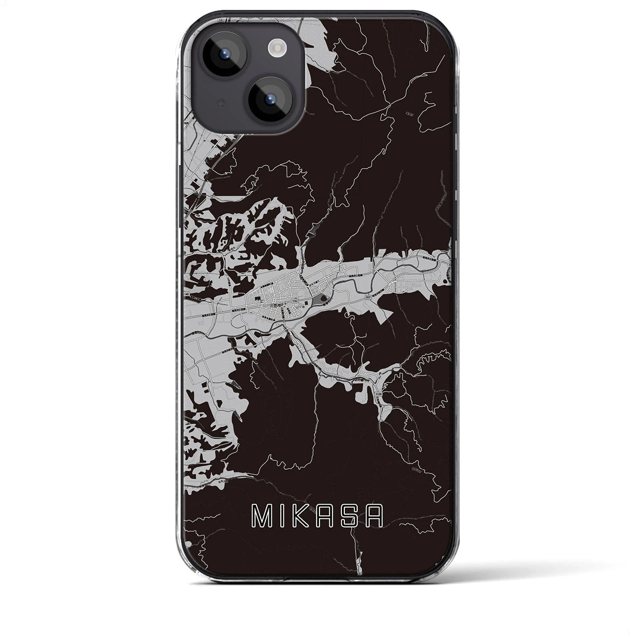【三笠(北海道)】地図柄iPhoneケース(クリアタイプ)