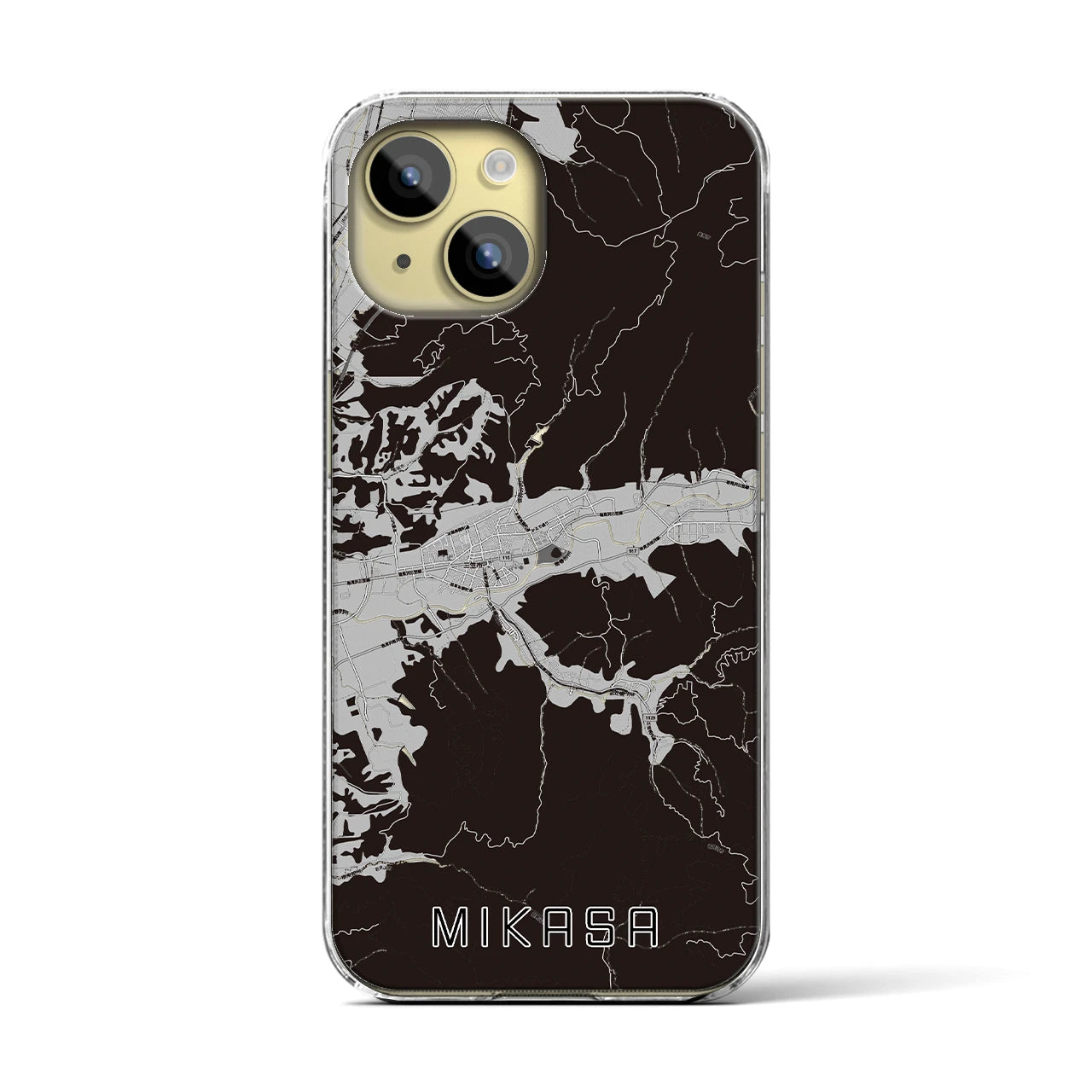 【三笠(北海道)】地図柄iPhoneケース(クリアタイプ)