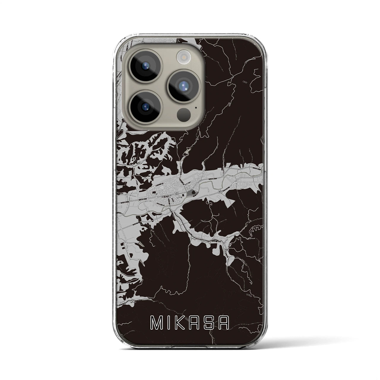 【三笠(北海道)】地図柄iPhoneケース(クリアタイプ)