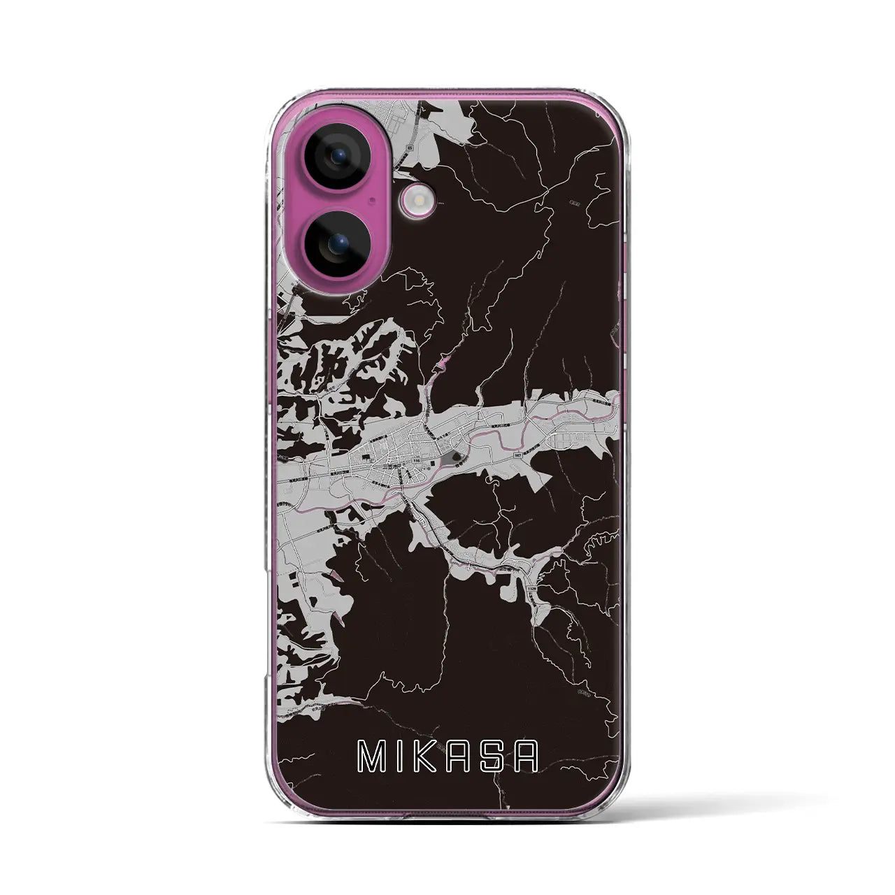 【三笠(北海道)】地図柄iPhoneケース(クリアタイプ)