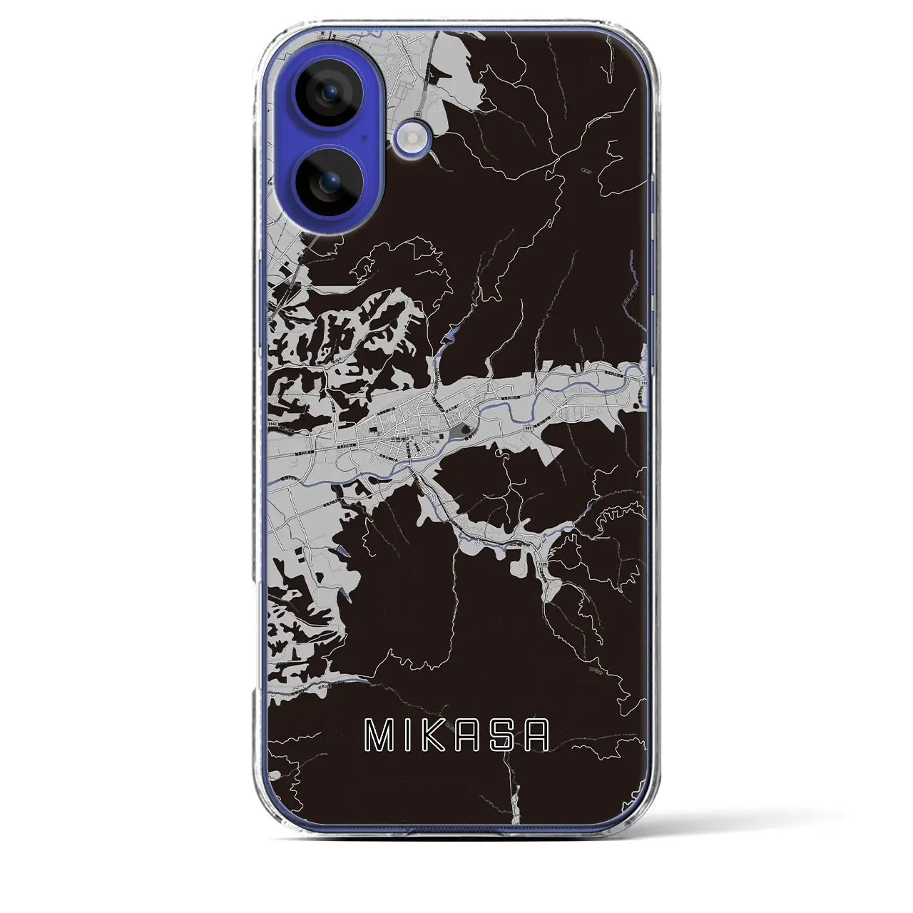 【三笠(北海道)】地図柄iPhoneケース(クリアタイプ)