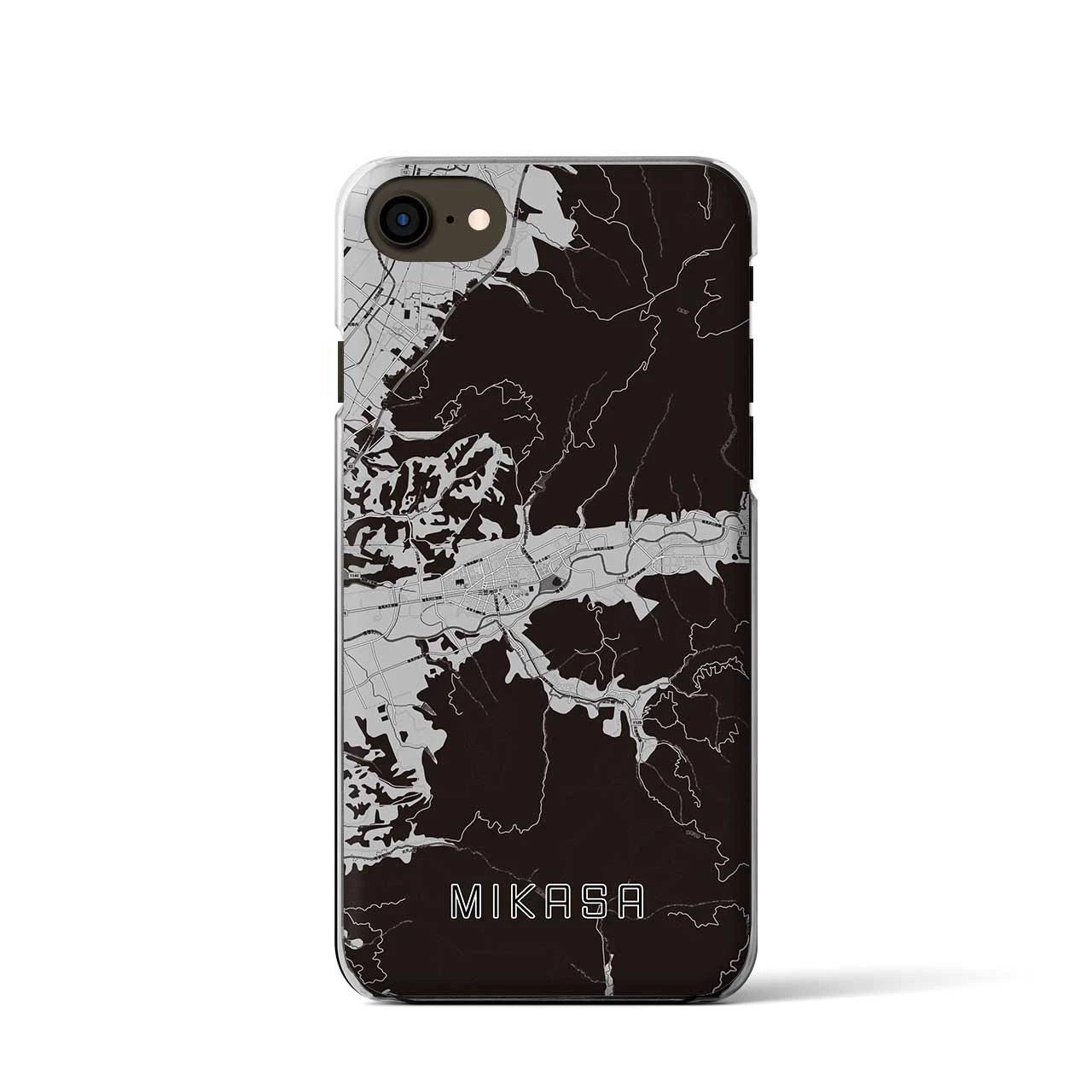 【三笠(北海道)】地図柄iPhoneケース(クリアタイプ)