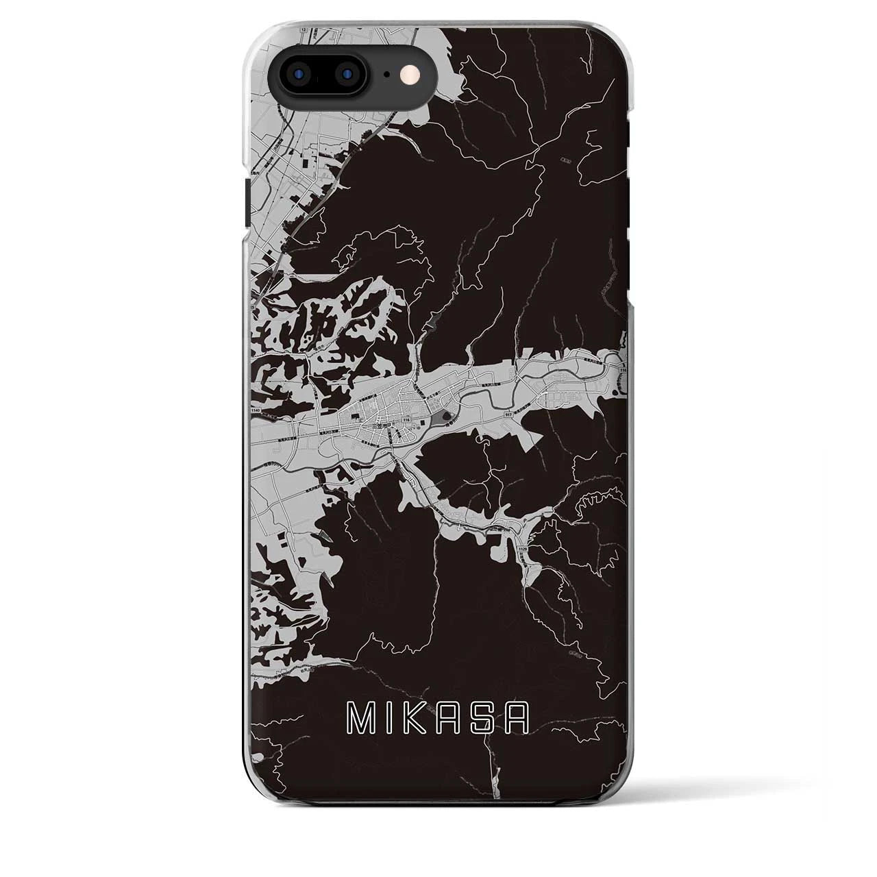 【三笠(北海道)】地図柄iPhoneケース(クリアタイプ)