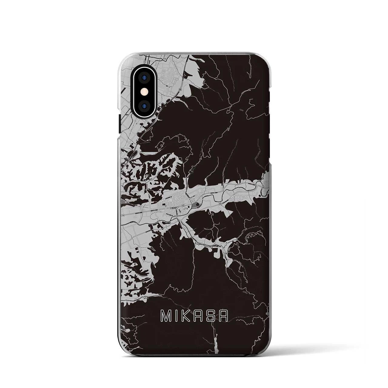 【三笠(北海道)】地図柄iPhoneケース(クリアタイプ)