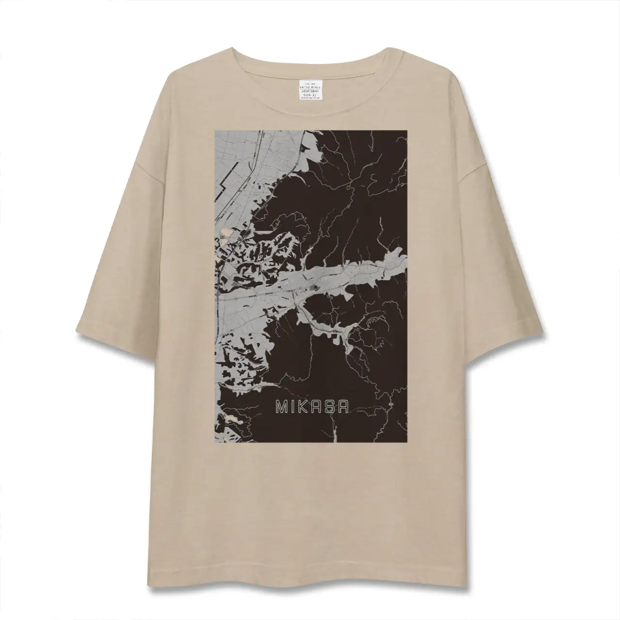 【三笠(北海道)】地図柄ビッグシルエットTシャツ
