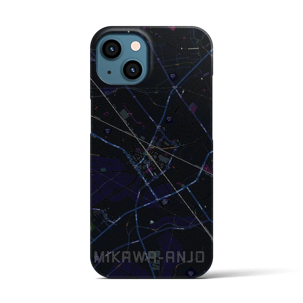 【三河安城(愛知県)】地図柄iPhoneケース(バックカバータイプ)