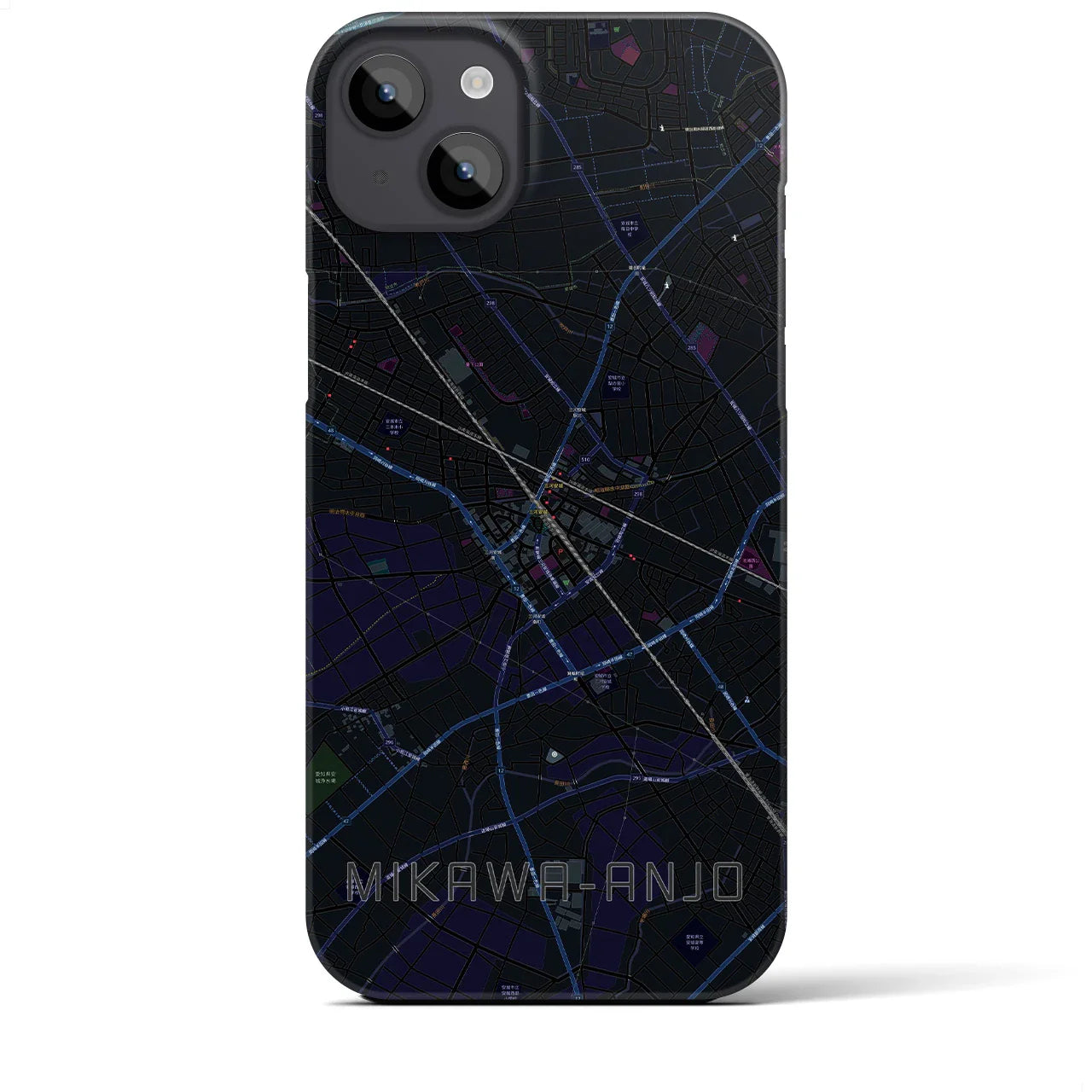 【三河安城(愛知県)】地図柄iPhoneケース(バックカバータイプ)