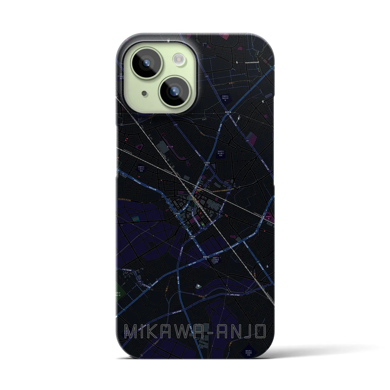 【三河安城(愛知県)】地図柄iPhoneケース(バックカバータイプ)