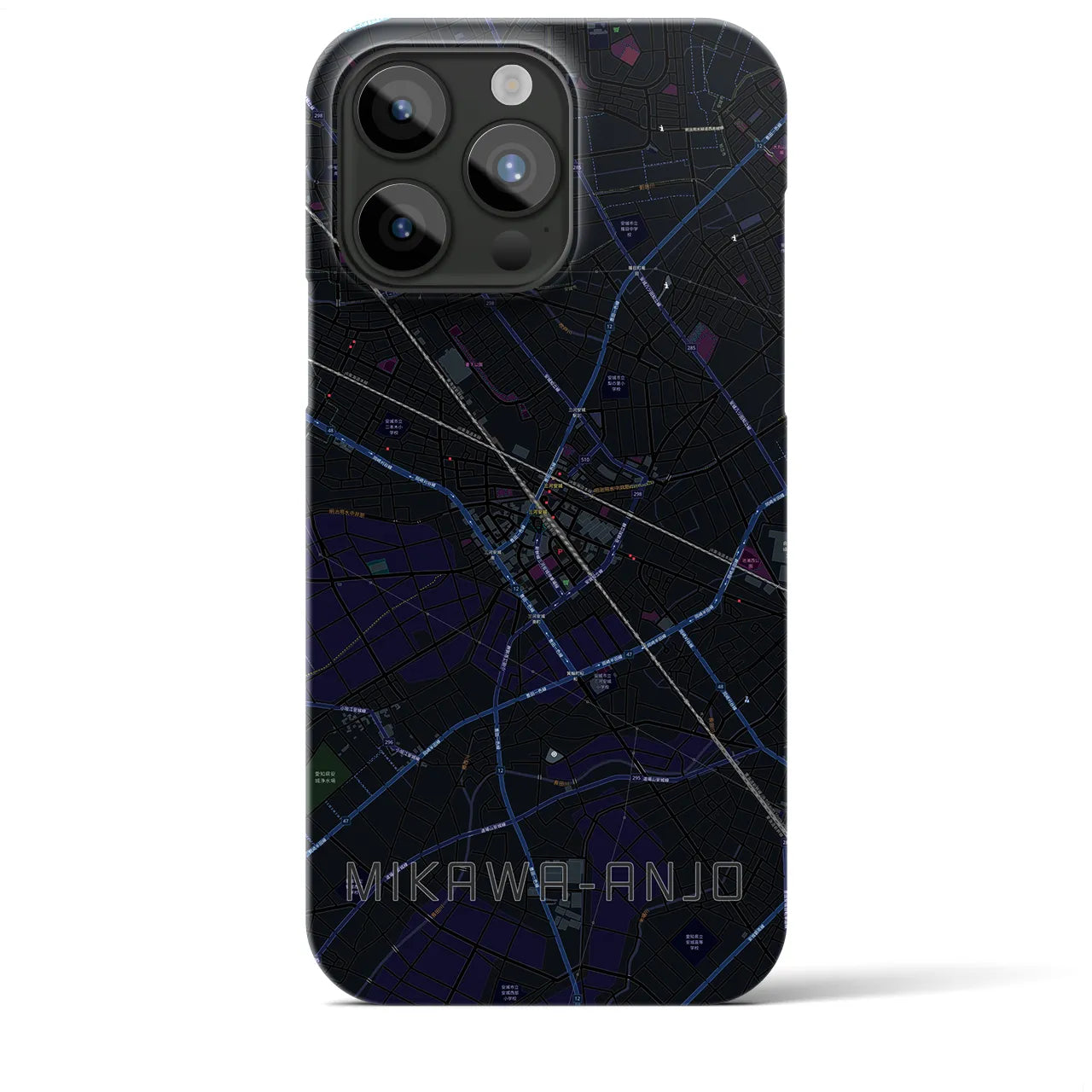 【三河安城(愛知県)】地図柄iPhoneケース(バックカバータイプ)