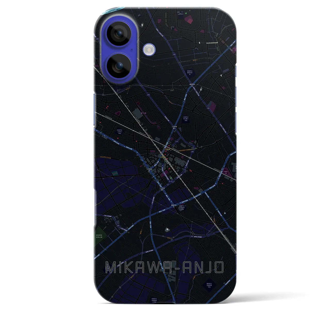 【三河安城(愛知県)】地図柄iPhoneケース(バックカバータイプ)