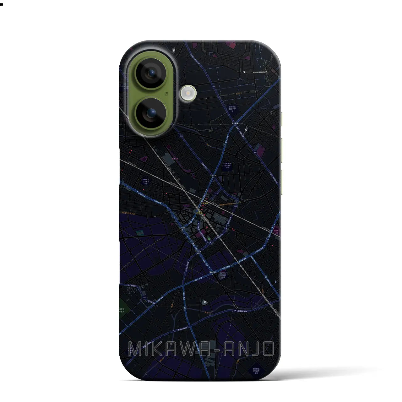 【三河安城(愛知県)】地図柄iPhoneケース(バックカバータイプ)