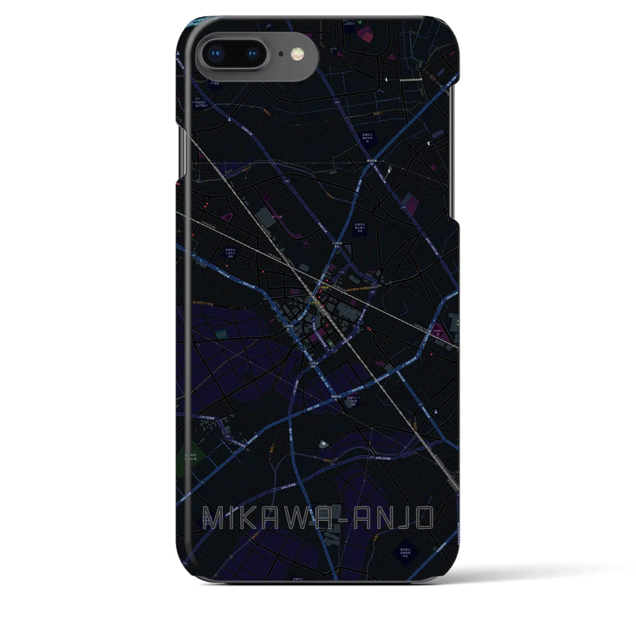 【三河安城(愛知県)】地図柄iPhoneケース(バックカバータイプ)