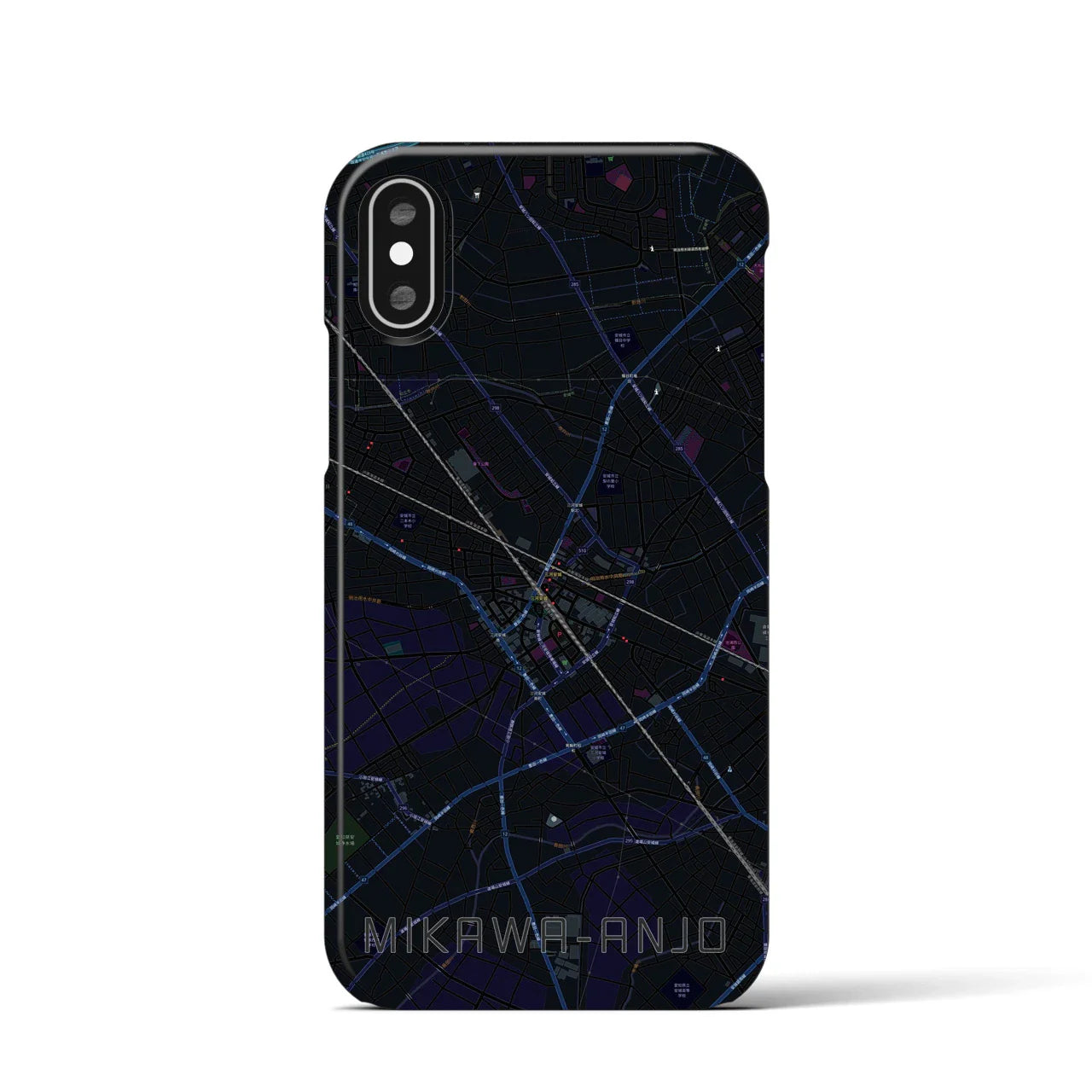 【三河安城(愛知県)】地図柄iPhoneケース(バックカバータイプ)