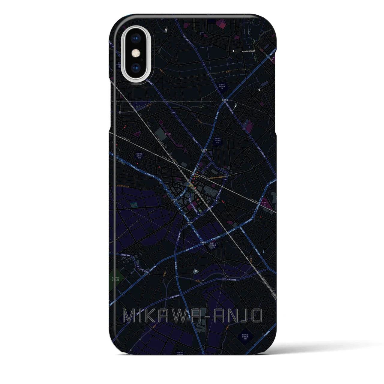 【三河安城(愛知県)】地図柄iPhoneケース(バックカバータイプ)