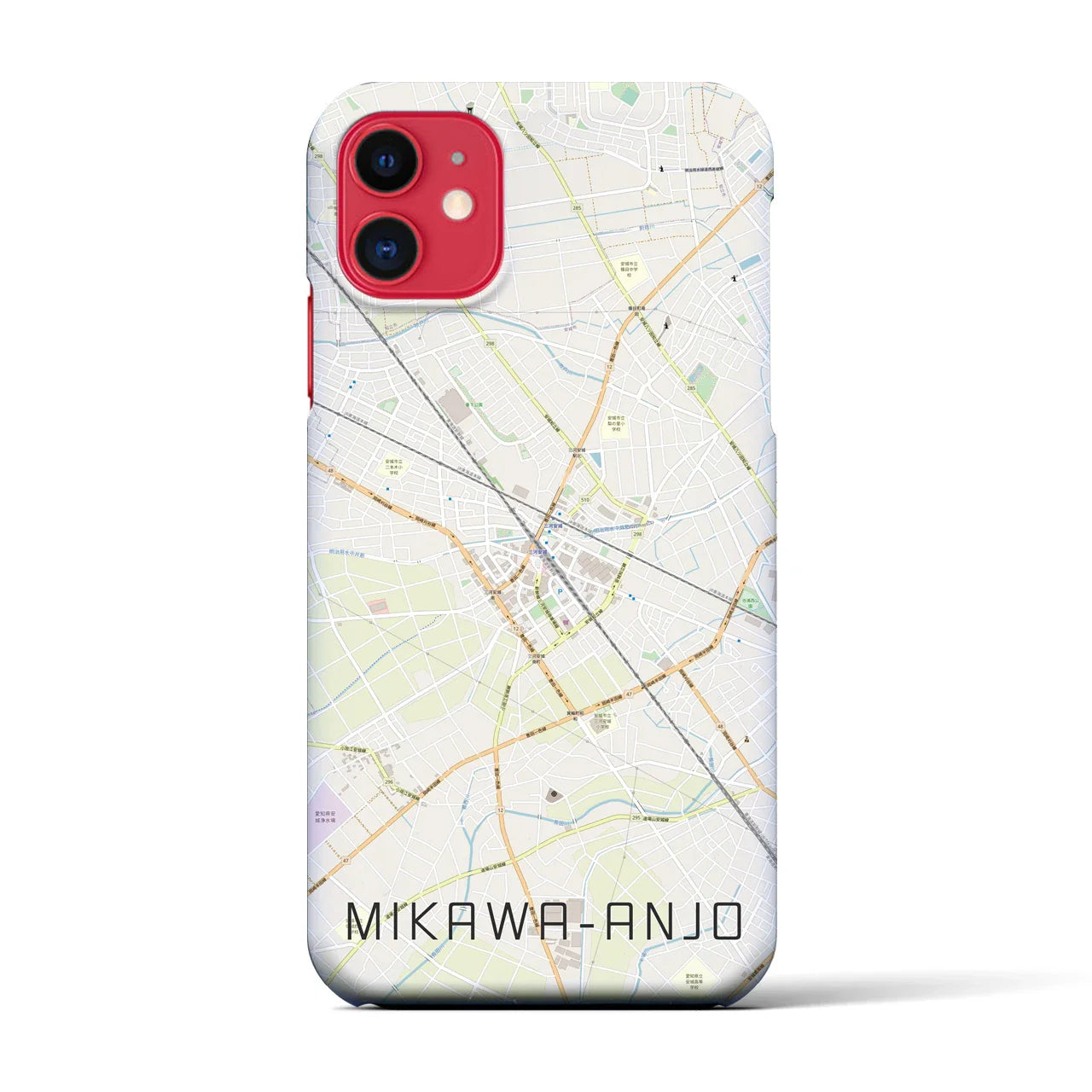 【三河安城(愛知県)】地図柄iPhoneケース(バックカバータイプ)