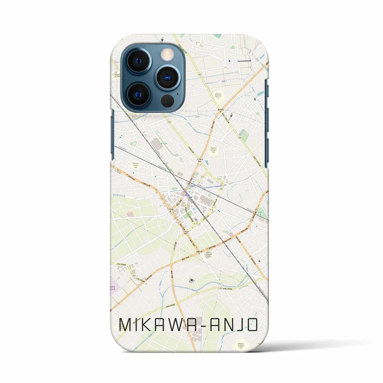 【三河安城(愛知県)】地図柄iPhoneケース(バックカバータイプ)