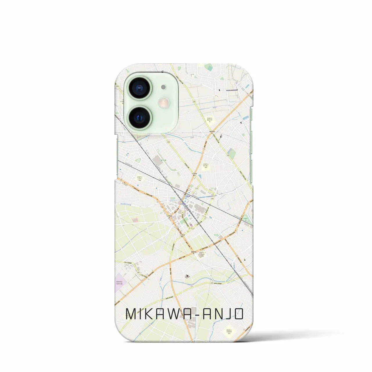 【三河安城(愛知県)】地図柄iPhoneケース(バックカバータイプ)