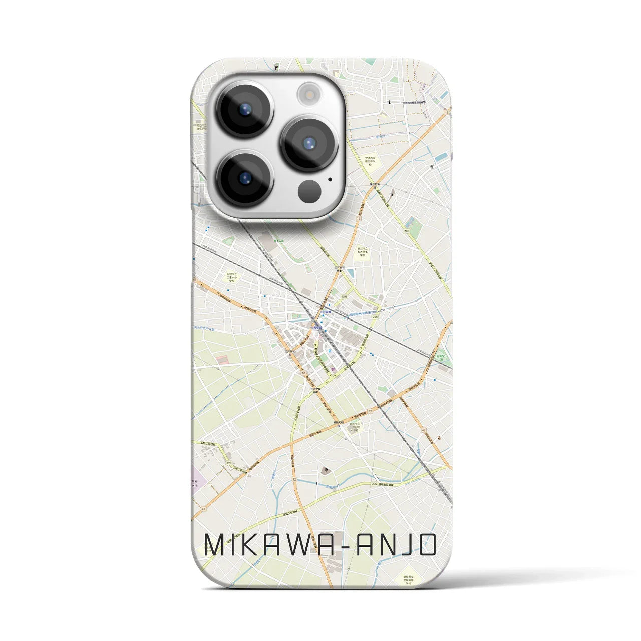 【三河安城(愛知県)】地図柄iPhoneケース(バックカバータイプ)