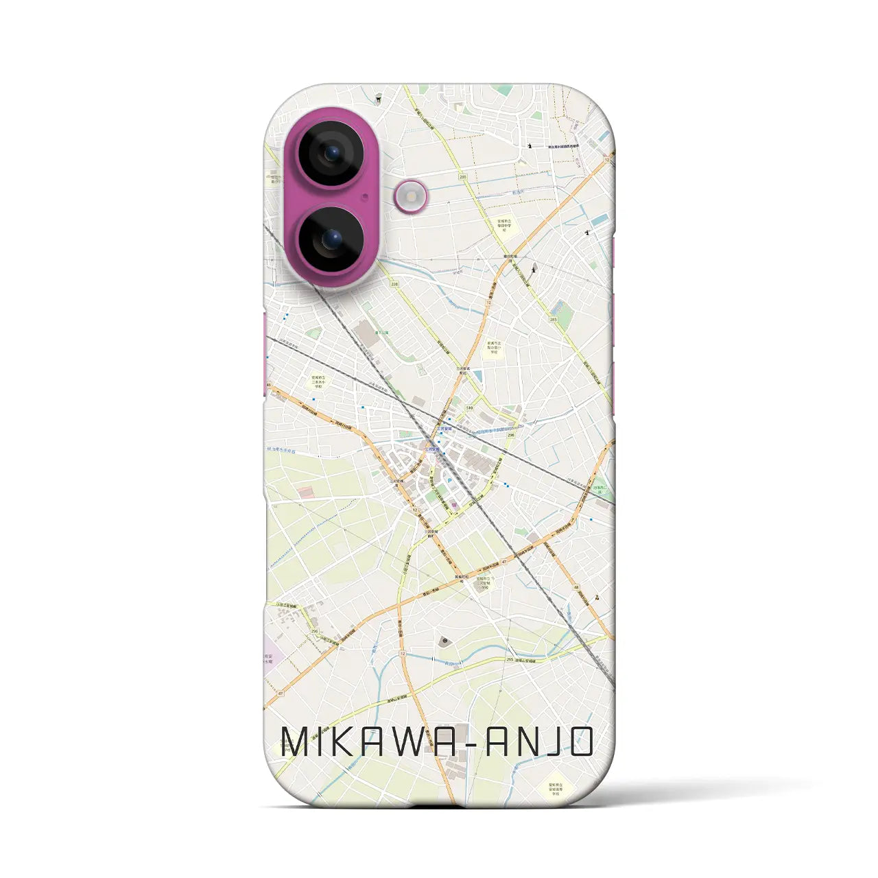 【三河安城(愛知県)】地図柄iPhoneケース(バックカバータイプ)