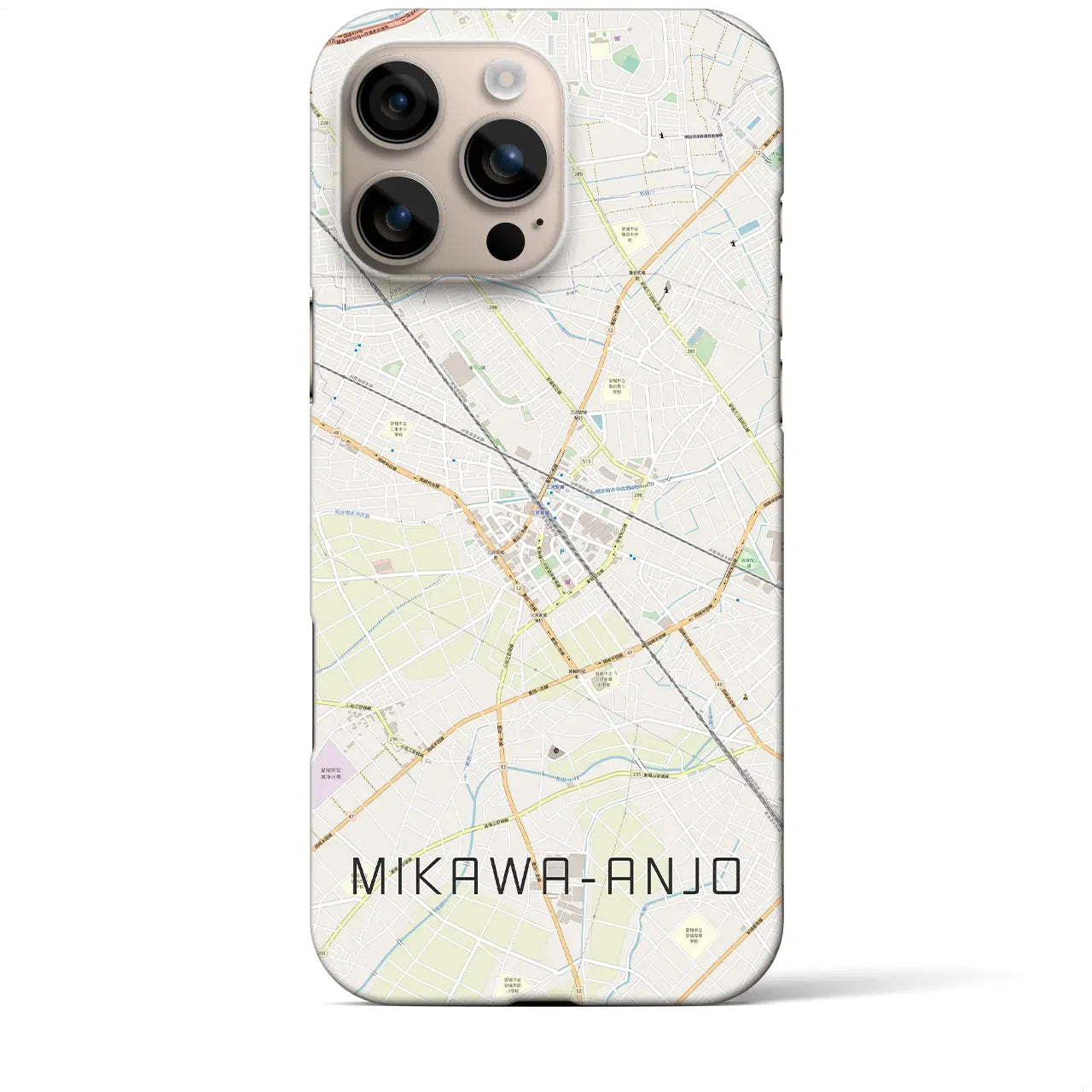 【三河安城(愛知県)】地図柄iPhoneケース(バックカバータイプ)
