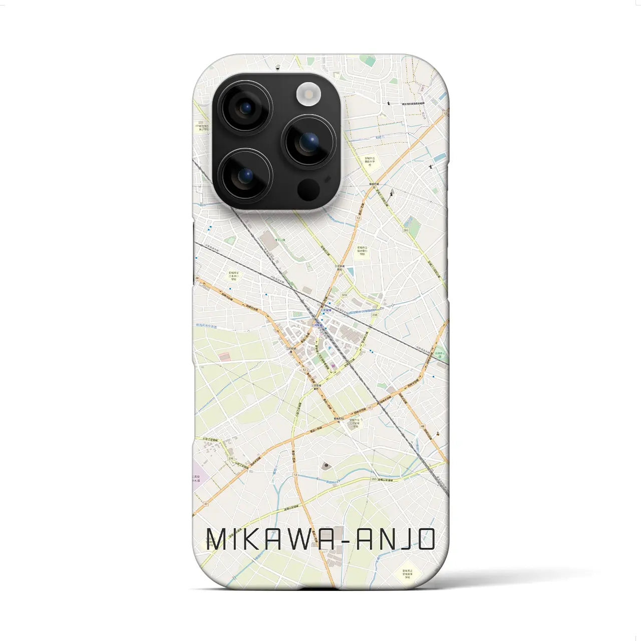 【三河安城(愛知県)】地図柄iPhoneケース(バックカバータイプ)