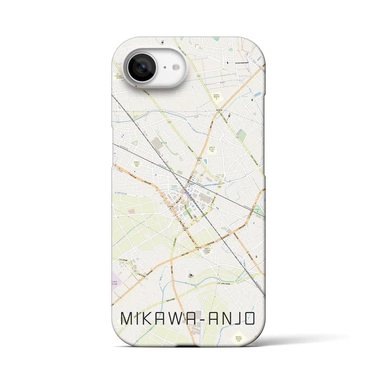 【三河安城(愛知県)】地図柄iPhoneケース(バックカバータイプ)