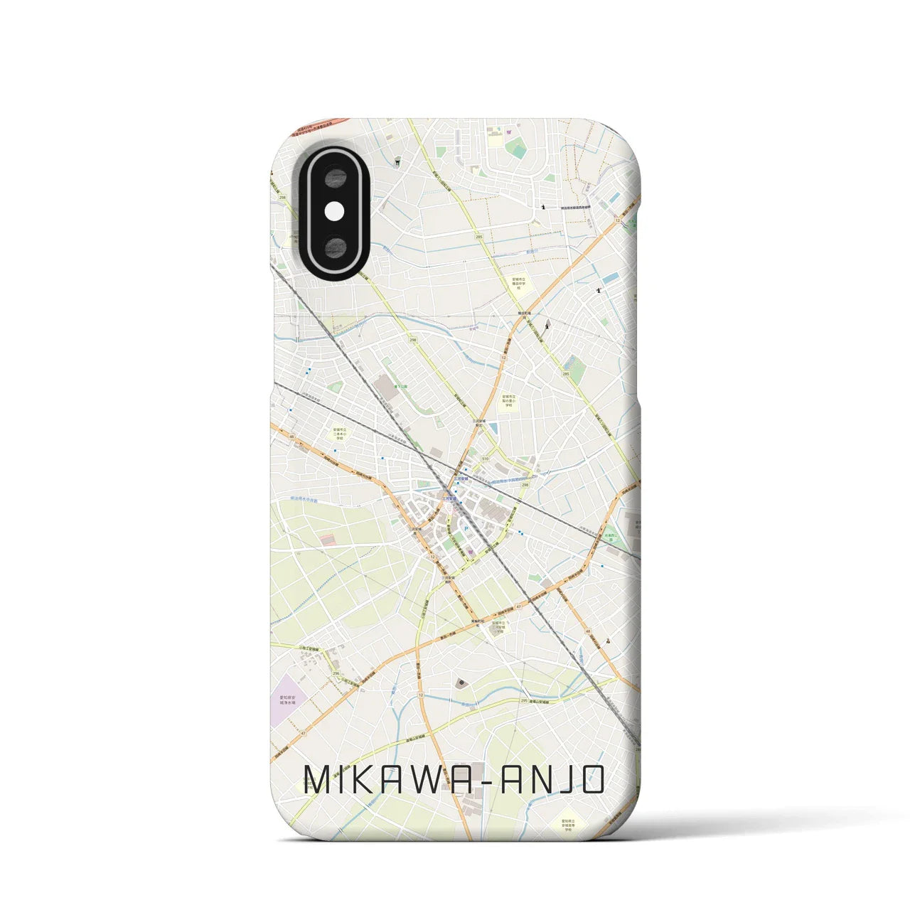 【三河安城(愛知県)】地図柄iPhoneケース(バックカバータイプ)