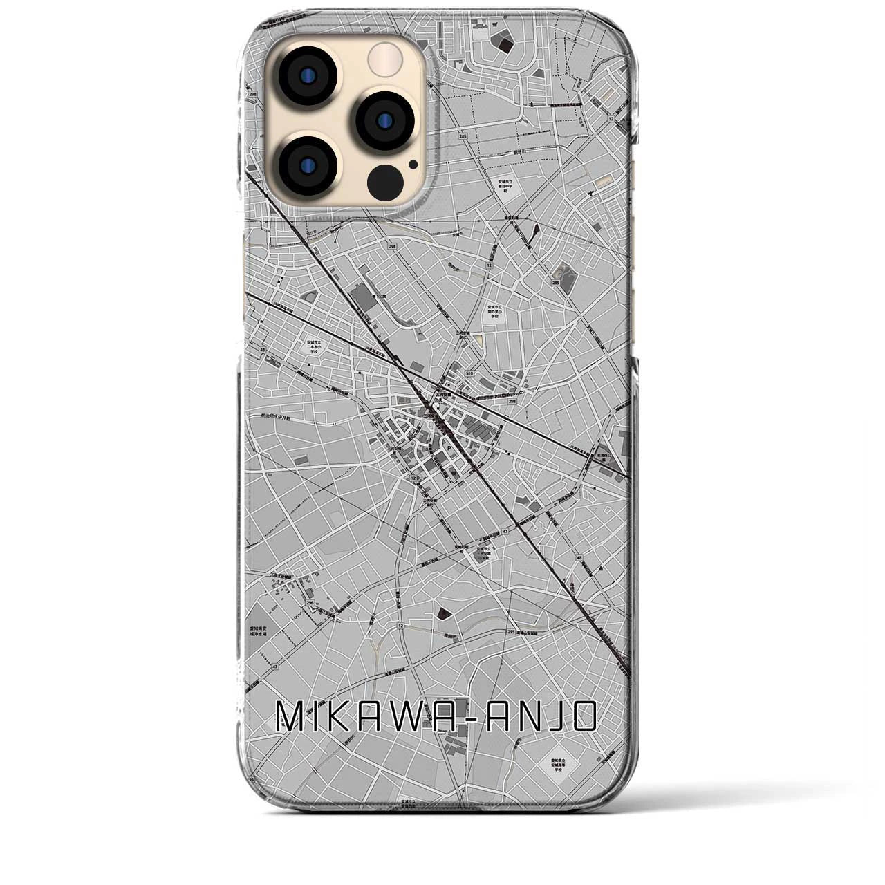 【三河安城(愛知県)】地図柄iPhoneケース(クリアタイプ)